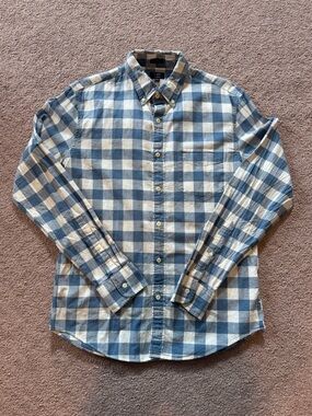 J. Crew Factory Linen Button Down Shirt Mens Medium Slim